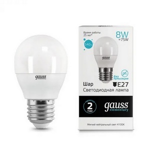 Изображение товара Лампочка 8W E27 4100K Gauss Elementary 53228