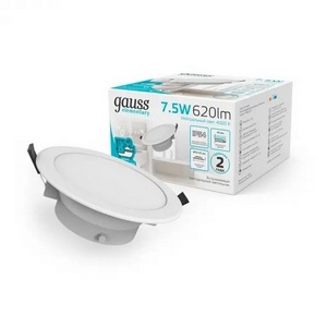 Изображение товара Встраиваемый светильник круглый светодиодный IP54 Gauss Elementary Downlight 999420207