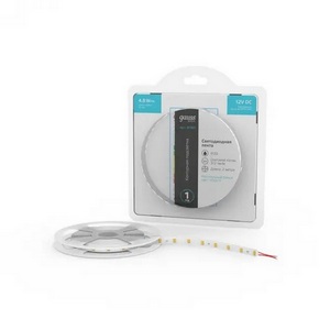 Изображение товара Лента светодиодная 2835/60 12V 4,8W/m 312lm/m 4000K 8mm IP20 2m Gauss Basic BT001