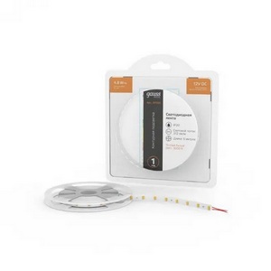 Изображение товара Лента светодиодная 2835/60 12V 4,8W/m 312lm/m 3000K 8mm IP20 5m Gauss Basic BT005