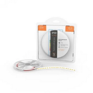 Изображение товара Лента светодиодная 2835/120 12V 10W/m 700lm/m 3000K 8mm IP20 2m Gauss Basic BT035