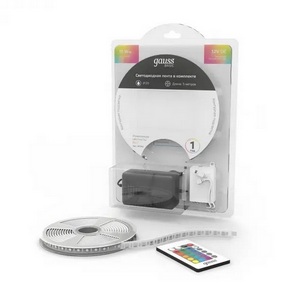 Изображение товара Лента светодиодная комплект комплекте 5050/60 12V 10W/m 700lm/m 10mm IP20 5m Gauss Basic BT042