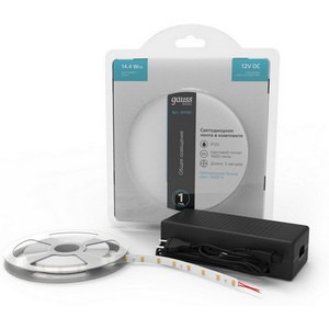 Изображение товара Светодиодная лента Gauss Basic BT087 LED 2835/240 12V 14,4W/m 1600lm/m 4000K 10mm IP20 5m