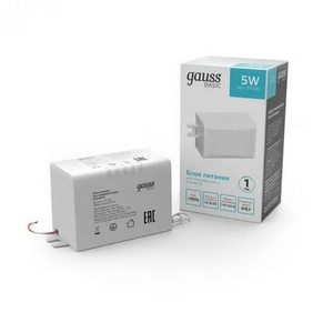 Изображение товара Блок питания 12V 5W IP67 Gauss Basic BT520