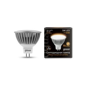 Изображение товара Лампочка светодиодная полусфера GU5.3 5W 2700K 410lm Gauss EB101505105