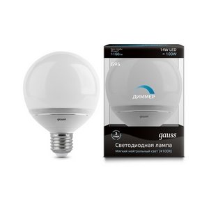 Изображение товара Лампочка светодиодная груша E27 14W 4100K 1160lm Gauss EB136102214-D