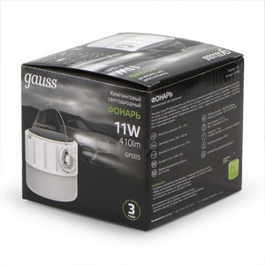 Изображение товара Кемпинговый фонарь светодиодный аккумуляторный на солнечных батареях 11W Gauss GF005