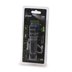 Изображение товара Ручной фонарь светодиодный аккумуляторный 3W Gauss GF207