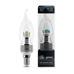 Изображение товара Лампочка светодиодная на ветру E14 5W 4100K 470lm Gauss HA104201205-D