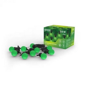 Изображение товара Гирлянда светодиодная Белт Лайт ламп, 7,7 м, IP44, зеленый HL061 Gauss Holiday HL061