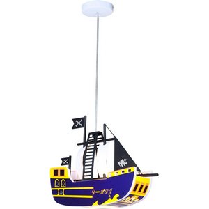 Изображение товара Детский подвесной светильник с цветным плафоном пиратский для мальчиков корабль Globo Kita 15723
