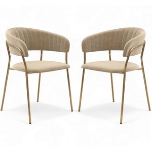 Изображение товара Набор из 2 стульев Whispered Fusion Hesby Велюр/Бежевый арт.HSBI_DC72_beige_2