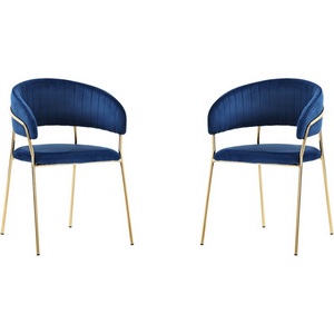 Изображение товара Набор из 2 стульев Whispered Fusion Hesby Велюр/Синий арт.HSBI_DC72_blue_2