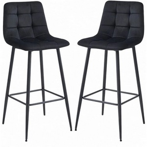 Изображение товара Набор из 2 стульев барных Balance Fusion Hesby (Металл/Велюр, Черный) арт.HSBI_BC101_black_2
