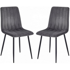 Изображение товара Набор из 2 стульев Evoke Serenity Hesby (Металл/Велюр, Серый) арт.HSBI_DC103_grey_2
