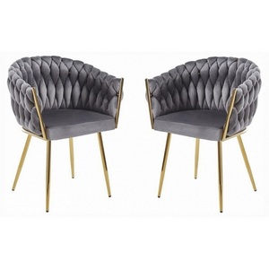 Изображение товара Стул Hesby Refuge Cadence (комплект 2 шт) серый, золотой