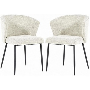 Изображение товара Набор из 2 стульев Cadence Serene Hesby (Металл/Букле, Белый) арт.HSBI_DC148_white_2