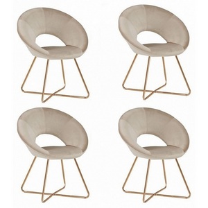 Изображение товара Набор из 4 стульев Refuge Hesby (Золотой/Металл,Велюр) арт.HSBI_DC2124_beige_4