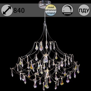 Изображение товара Подвесная люстра светодиодная хрустальная с пультом ILLUMICO IL8006-800HX-60 Ether