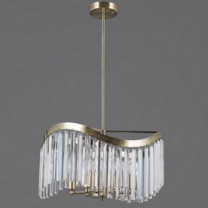 Изображение товара Подвесная люстра хрустальная на штанге ILLUMICO IL3475-6PSQ-25AB ELITE