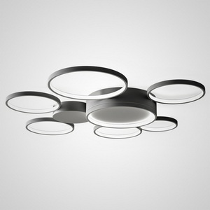 Изображение товара Потолочная LED люстра в виде колец Twine 7 Rings Black ImperiumLoft Twine01 (102161-26)