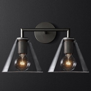 Изображение товара Бра Rh Utilitaire Funnel Shade Double Sconce Black ImperiumLoft 44,546 (123266-22)