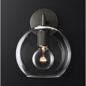 Изображение товара Бра Rh Utilitaire Globe Shade Single Sconce Black ImperiumLoft 44,537 (123275-22) в форме шара