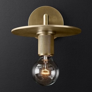 Изображение товара Бра Rh Utilitaire Knurled Disk Shade Sconce Brass ImperiumLoft 44,548 (123282-22)