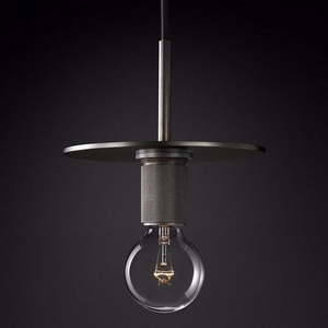 Изображение товара Подвесной светильник Rh Utilitaire Disk Shade Pendant Black ImperiumLoft 40,2343 (123642-22)