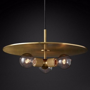 Изображение товара Подвесной светильник (люстра) Rh Utilitaire Disk Triple Pendant Brass ImperiumLoft 40,2339 (123646-22)