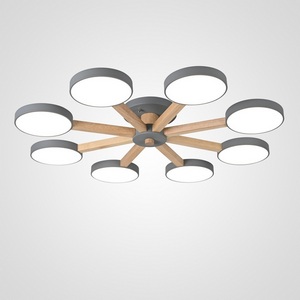 Изображение товара Люстра потолочная с пультом на 8 лампочек LED на штанге с пультом Turna 8 Gray By ImperiumLoft Turna01 (Умный дом, Алиса) 178342-26