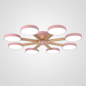 Изображение товара Люстра потолочная с пультом на 8 лампочек LED на штанге с пультом Turna 8 Pink By ImperiumLoft Turna01 (Умный дом, Алиса) 178343-26