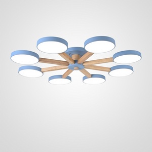 Изображение товара Люстра потолочная с пультом на 8 лампочек LED на штанге с пультом Turna 8 Blue By ImperiumLoft Turna01 (Умный дом, Алиса) 178344-26