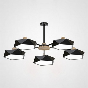 Изображение товара Люстра led с 5 плафонами Geometric Ch 5 Черная ImperiumLoft Geometric-Ch01 (186749-26)
