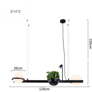 Изображение товара Реечный светильник Palma Wall Lamp 2 Шара + 1 Вазон Горизонтальная ImperiumLoft 22,93726 (204172-22)