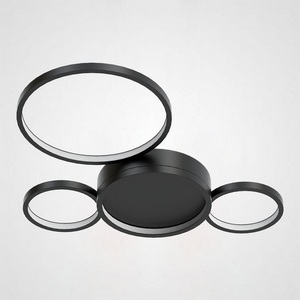 Изображение товара Потолочная LED люстра в виде колец Twine 4 Rings Black ImperiumLoft Twine01 (204612-26)