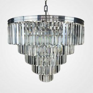 Изображение товара Подвесная люстра Rh 1920S Odeon Clear Glass Fringe Chandelier D80 Chrome ImperiumLoft 40,292 (228793-22)