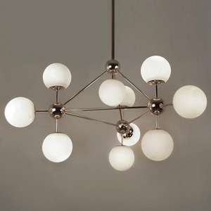 Изображение товара Потолочная люстра молекулы на штанге Modo Chandelier White Glass Imperiumloft 40,514 (73451-22)