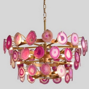 Изображение товара Подвесная люстра Agate Burst Chandelier 3 Round Pink D70 ImperiumLoft 40.1865.Ru.20.Lc (74967-22)