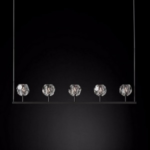 Изображение товара Потолочная люстра на штанге Rh Boule De Cristal Linear Chandelier 5 Black Imperiumloft 40,1221 (84808-22)
