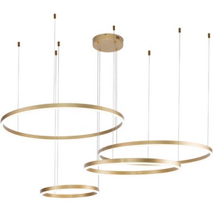 Изображение товара Подвесная люстра с пультом золотой с пультом светодиодная (14001/4P Gold) Indigo Galass V000015L кольцо