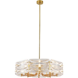 Изображение товара Потолочная люстра хрустальная на штанге (12046/8P Brass) Indigo Zaffiro V000499