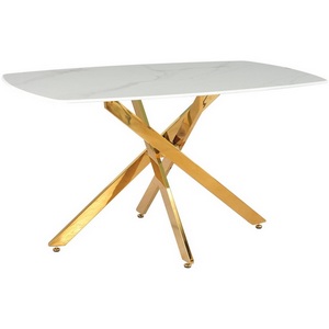 Изображение товара Стол обеденный IST-CASA Элис Рэк BS1803-140WT, 140х80х76 см, белый/золото