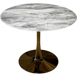 Изображение товара Стол обеденный IST-CASA Остин BS212-100LG, 100х76 см, светло-серый мрамор/золото