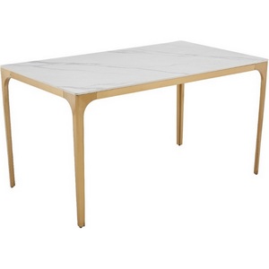 Изображение товара Стол обеденный Камео DT-3001, 140х80х76 см, белый мрамор (Статуарио)