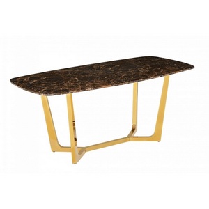 Изображение товара Стол обеденный IST-CASA Ланс DT-2852M.1, 160х90х75 см, коричневый мрамор (прямоугольная столешница, П-образная опора)