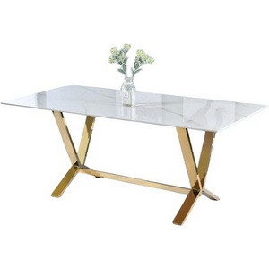 Изображение товара Стол обеденный IST-CASA Дориан DT-2853, 180х90х75 см, белый мрамор (прямоугольная столешница, 4 ножки)