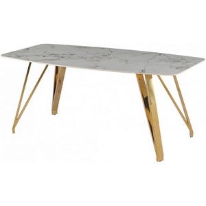 Изображение товара Стол обеденный Соар-2 F-1690, 180х90х76 см, серо-золотая керамика/золото IST-CASA