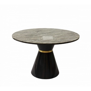 Изображение товара Стол обеденный IST-CASA Орион F-1435, 120х120х76 см, серый мрамор (круглая столешница, О-образная опора)