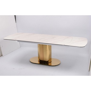 Изображение товара Стол обеденный раскладной Моника MC3034-160W, 160(41+41)х90х77 см, белая керамика IST-CASA